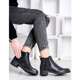 Ideal Shoes Botines Chelsea de piel ecológica negro 3
