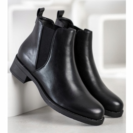 Ideal Shoes Botines Chelsea de piel ecológica negro 2