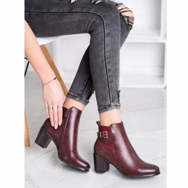 Ideal Shoes Botas burdeos casuales rojo 1