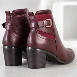 Ideal Shoes Botas burdeos casuales rojo 3