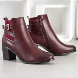 Ideal Shoes Botas burdeos casuales rojo 4