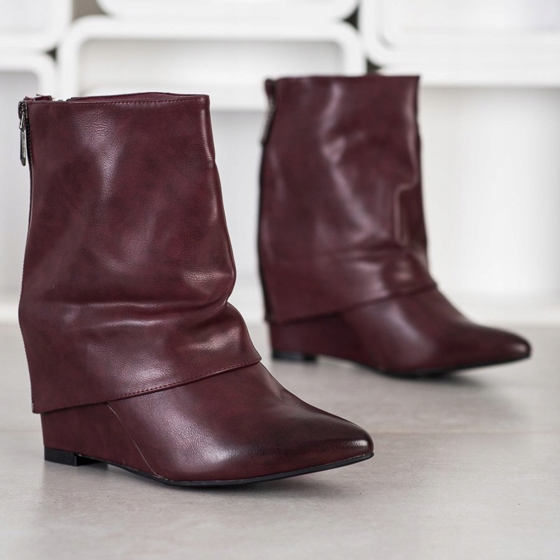 Sweet Shoes Botas de cuña de moda rojo 1