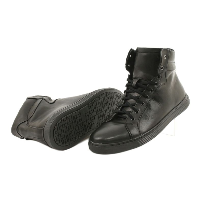 Zapatillas de cuero para hombre KENT negro Chris 3 Zapatillas de cuero para hombre KENT negro Chris 3