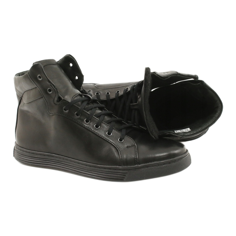 Zapatillas de cuero para hombre KENT negro Chris 4 Zapatillas de cuero para hombre KENT negro Chris 4