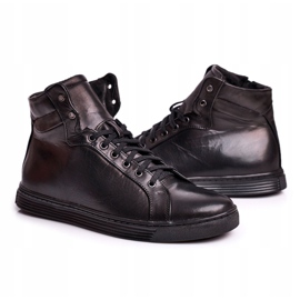Zapatillas de cuero para hombre KENT negro Chris 7