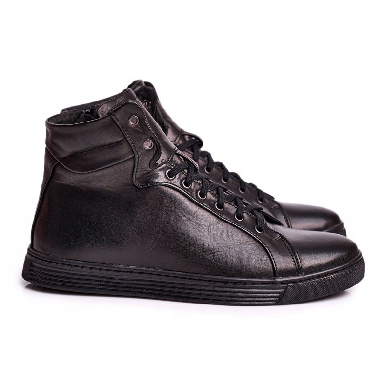 Zapatillas de cuero para hombre KENT negro Chris 2