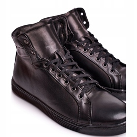 Zapatillas de cuero para hombre KENT negro Chris 6