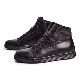 Zapatillas de cuero para hombre KENT negro Chris 5