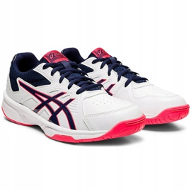 Zapatillas de mujeres Asics Court Slide blanco-azul marino-rosa 1042A030 112 rosado 2