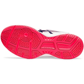 Zapatillas de mujeres Asics Court Slide blanco-azul marino-rosa 1042A030 112 rosado 5
