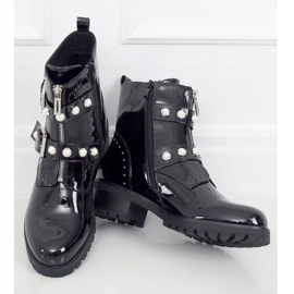 Black DA61P Botas lacadas en Black Charol negro 1
