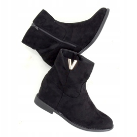 Black ZT1013 Botas negras con tacón de cuña oculto negro 1 Black ZT1013 Botas negras con tacón de cuña oculto negro 1