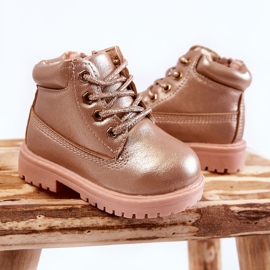 FRROCK Botas Trappers Infantiles Dorado Rosa Dexter 2