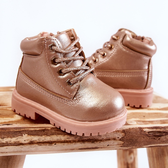 FRROCK Botas Trappers Infantiles Dorado Rosa Dexter 2