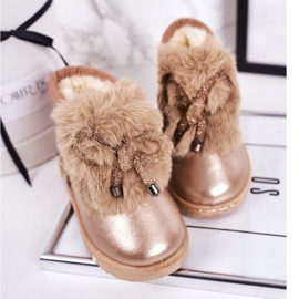Botas de nieve para niños con piel Aurora Dorada Rosa rosado dorado 4