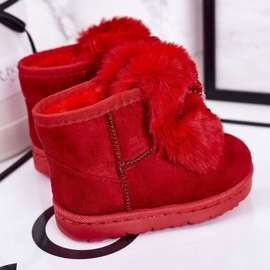 Botas de nieve para niños con piel de ante rojo Amelia 3