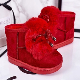 Botas de nieve para niños con piel de ante rojo Amelia 1 Botas de nieve para niños con piel de ante rojo Amelia 1