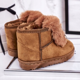 Botas de nieve cálidas para niños con piel de ante caramelo Amelia marrón 3