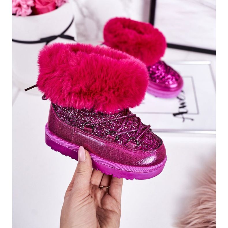 Botas de nieve para niños con pelo Nicola Fucsia rosa 1