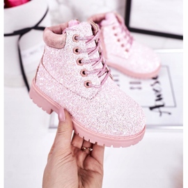 Botas cálidas de brocado para niños Trappers Pink Mermaid rosa 1