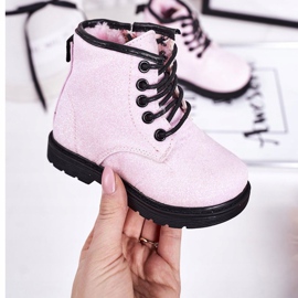 Botas Calientes Brocado Infantil Trappers Pink Ariel rosa 1