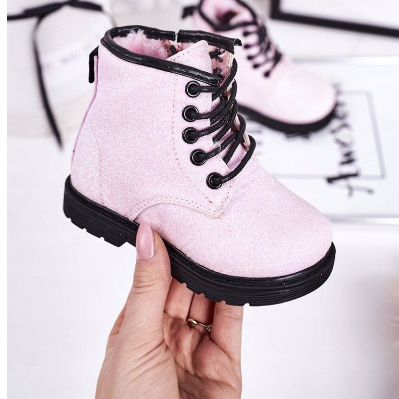 Botas Calientes Brocado Infantil Trappers Pink Ariel rosa 1