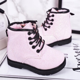 Botas Calientes Brocado Infantil Trappers Pink Ariel rosado 2