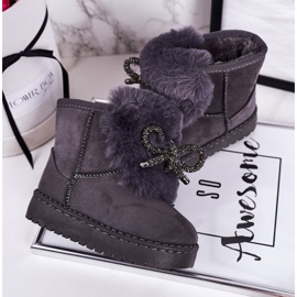 Botas de nieve para niños con piel de ante gris Amelia 2