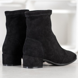 SHELOVET Botas en un poste bajo negro 3