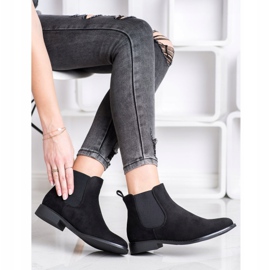 Ideal Shoes Botines Chelsea de ante negro 4