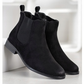 Ideal Shoes Botines Chelsea de ante negro 3