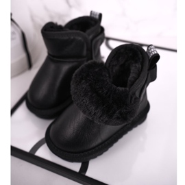 Apawwa Botas de nieve para niños negras con piel Black Charlotte negro 1