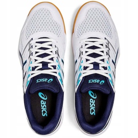 Asics Zapatillas de voleibol Acics Upcourt 4 blanco y azul marino 1071A053 100 para hombre 1