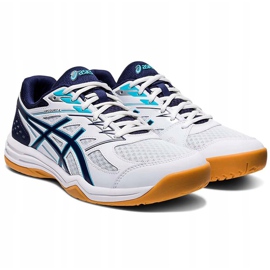 Asics Zapatillas de voleibol Acics Upcourt 4 blanco y azul marino 1071A053 100 para hombre 3