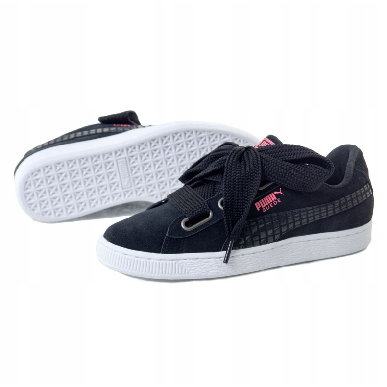 Puma Suede Heart Street 2 W 366780 01 negro rosado 1 Puma Suede Heart Street 2 W 366780 01 negro rosado 1