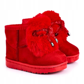 Botas de nieve para niños con piel de ante rojo Amelia 4