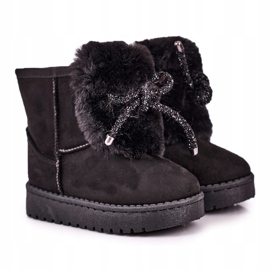 Botas de nieve para niños negras con piel de ante Amelia negro 4