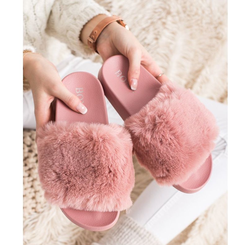 Bona Chanclas de moda con piel rosado 2