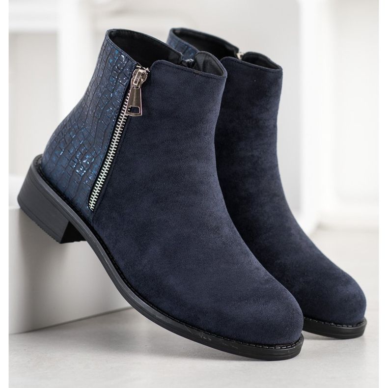 Bestelle Botas de moda con cremallera. azul marino azul 2