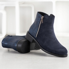 Bestelle Botas de moda con cremallera. azul marino azul 3
