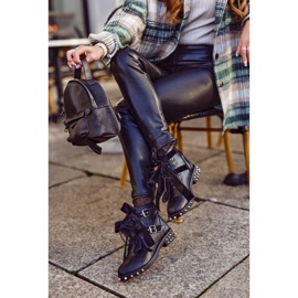 SEA Botines de mujer con remaches, pinchos, imán negro 3 SEA Botines de mujer con remaches, pinchos, imán negro 3