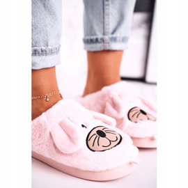 JOMIX Pantuflas de piel de ratón rosa para mujer Home Sweet Home rosado 2