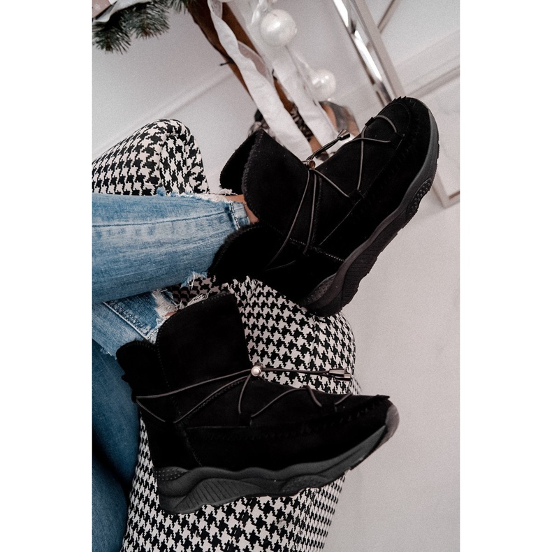 HAN Botas de nieve deportivas para mujer con piel Negro Synte 2