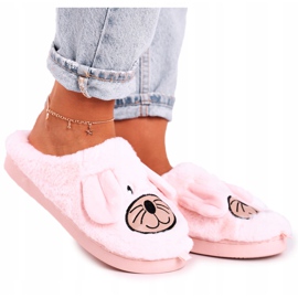 JOMIX Pantuflas de piel de ratón rosa para mujer Home Sweet Home rosado 3
