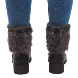 Botas con piel A89620 Negro blanco 3