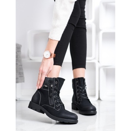 Super Mode Botas de montaña con cremallera decorativa negro 3