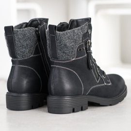 Super Mode Botas de montaña con cremallera decorativa negro 4