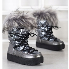 SHELOVET Botas de nieve en la plataforma gris 2