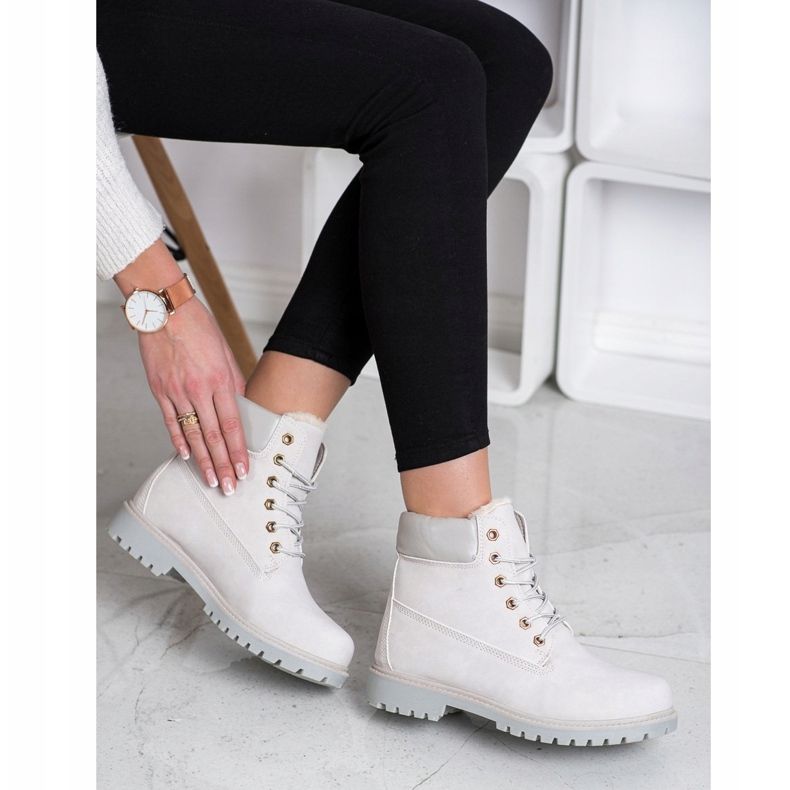 SHELOVET Botas de montaña cálidas con cuero ecológico gris 1