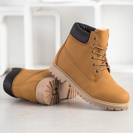 SHELOVET Botas de montaña cálidas con cuero ecológico marrón 4